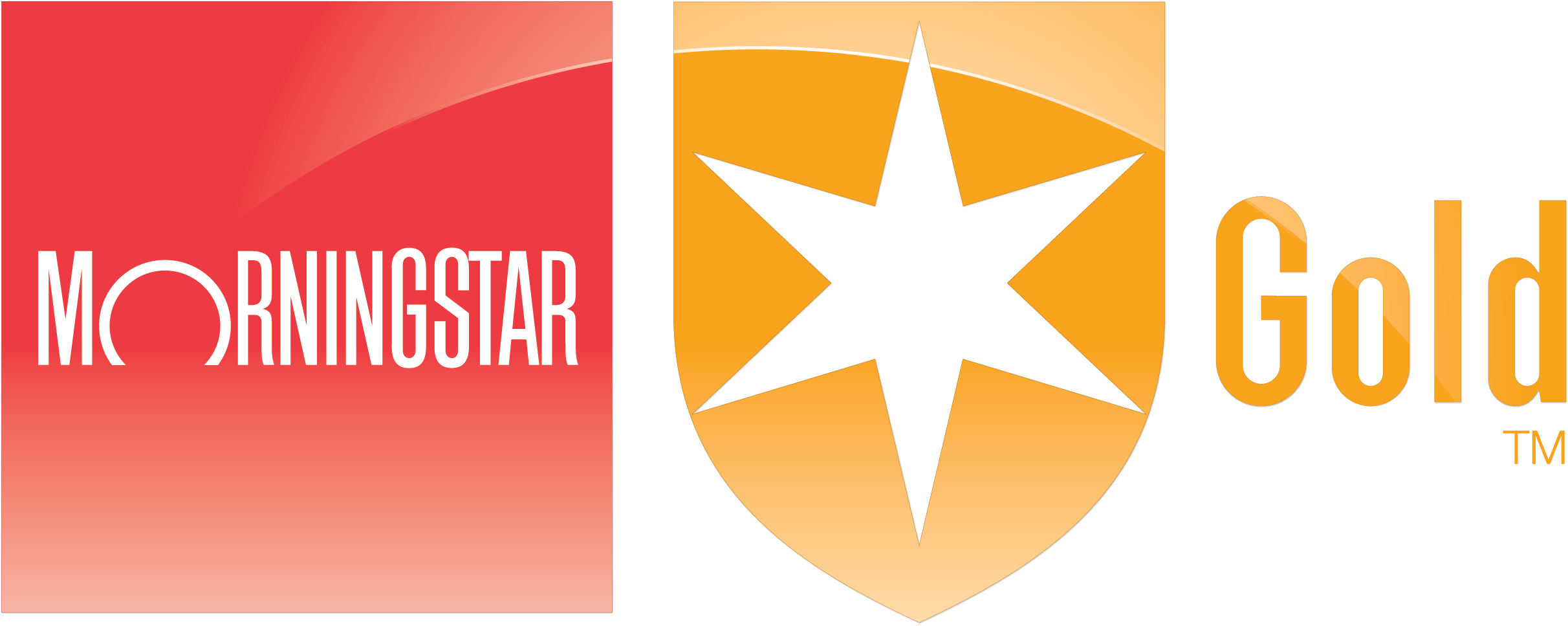 Red Morningstar Logo and Morningstar Gold Analyst Rating Emblem